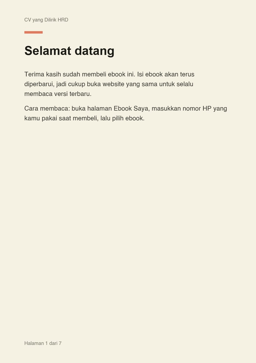 Preview halaman 1 CV yang Dilirik HRD