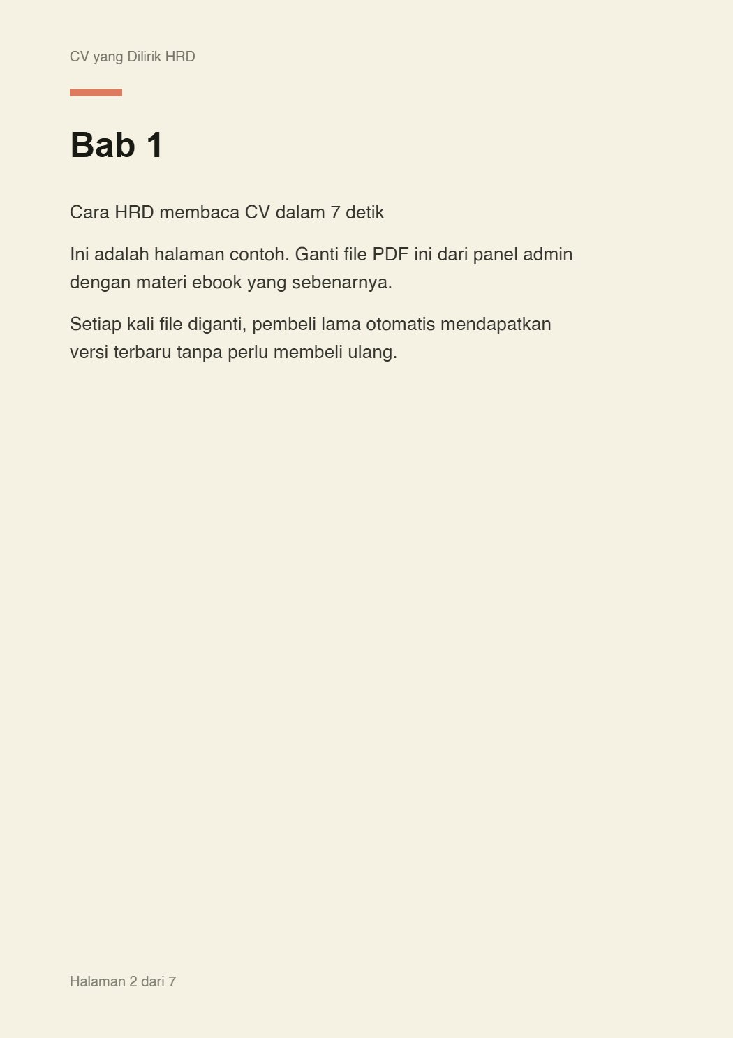 Preview halaman 2 CV yang Dilirik HRD